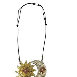 Unisex Handmade Necklace, Peruvian Craftsmanship, Cusco, Sun and Moon